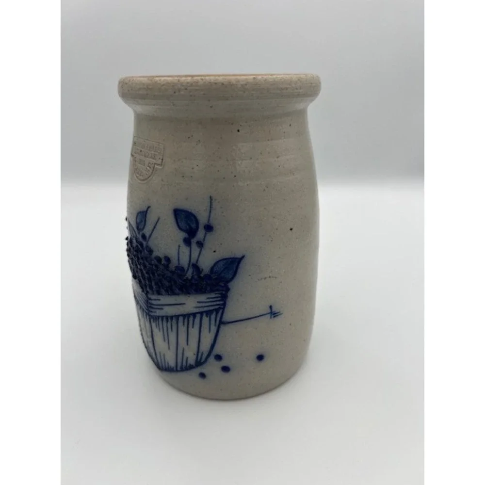 Salmon Falls Stoneware 1991 Blueberry Basket Salt Glazed Pottery Crock Dover NH